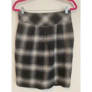 Ann Taylor Loft Plaid Wool Blend Lined Skirt Academia 4